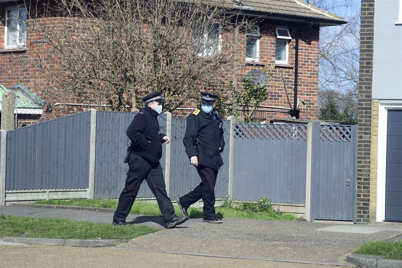 Police at the Deal home of Wayne Couzens last year. Picture: Barry Goodwin..