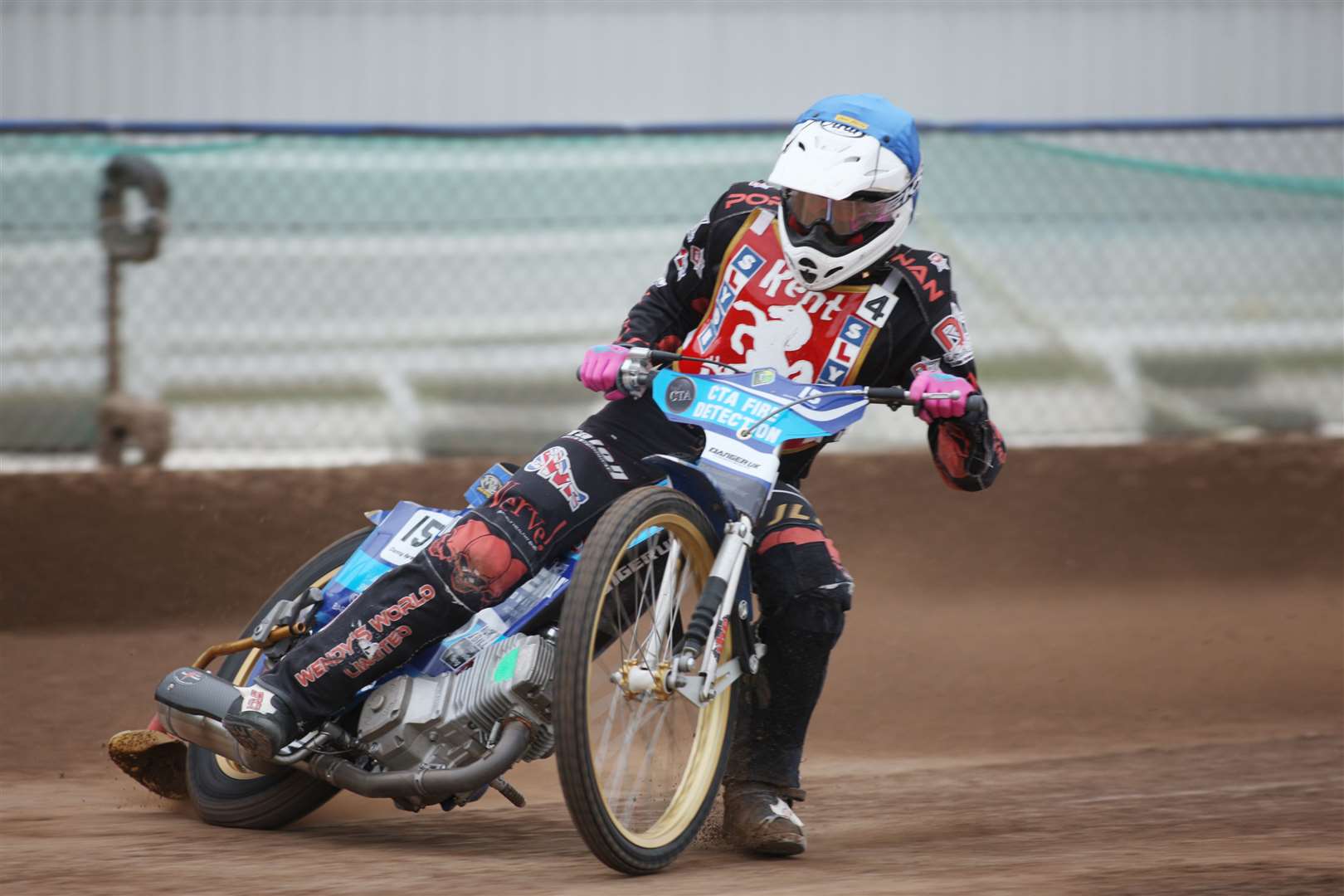 Danny Ayres for Kent Kings ride motorcycles against Mildenhall Fen Tigers at Central Park Stadium, Sittingbourne Picture: John Westhrop