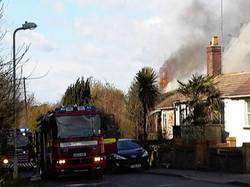 A fire takes hold at two bungalows in Swanley