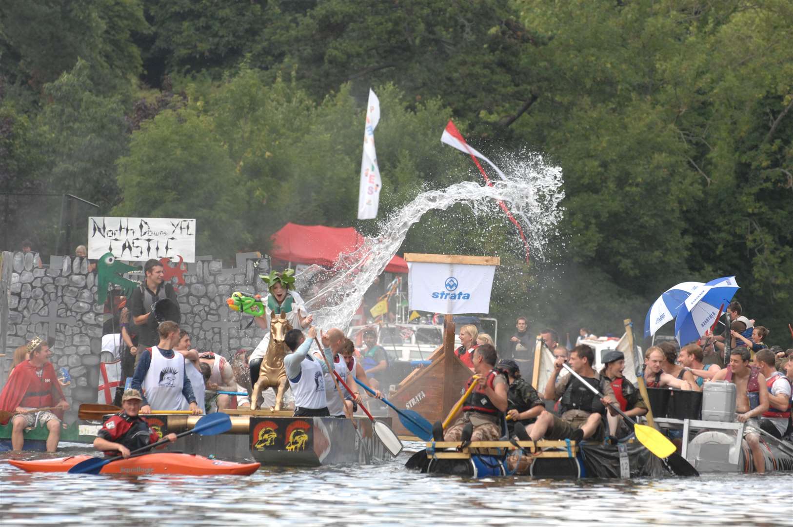 Maidstone River Festival 2010. In the thick of the battle action. Picture: Matthew Walker