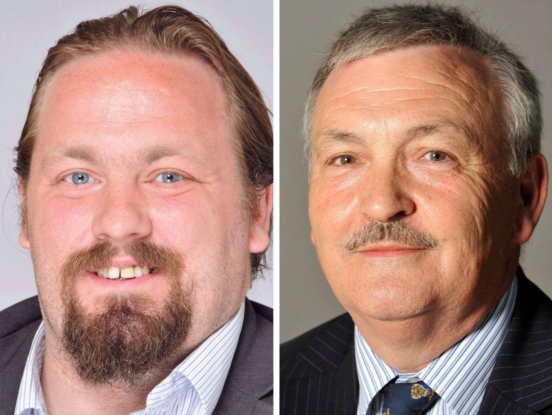 Left Medway Labour Group leader Vince Maple and right leader of Medway Council, Tory Cllr Alan Jarrett