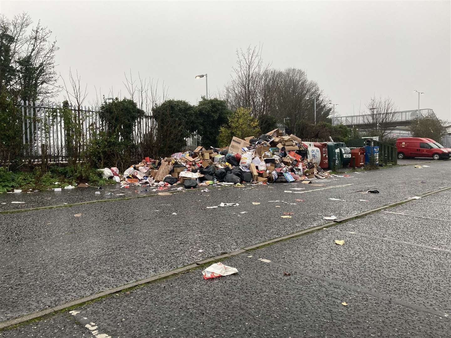 The pile of rubbish dumped by louts at Broadstairs railway station. Picture: Mike Garner