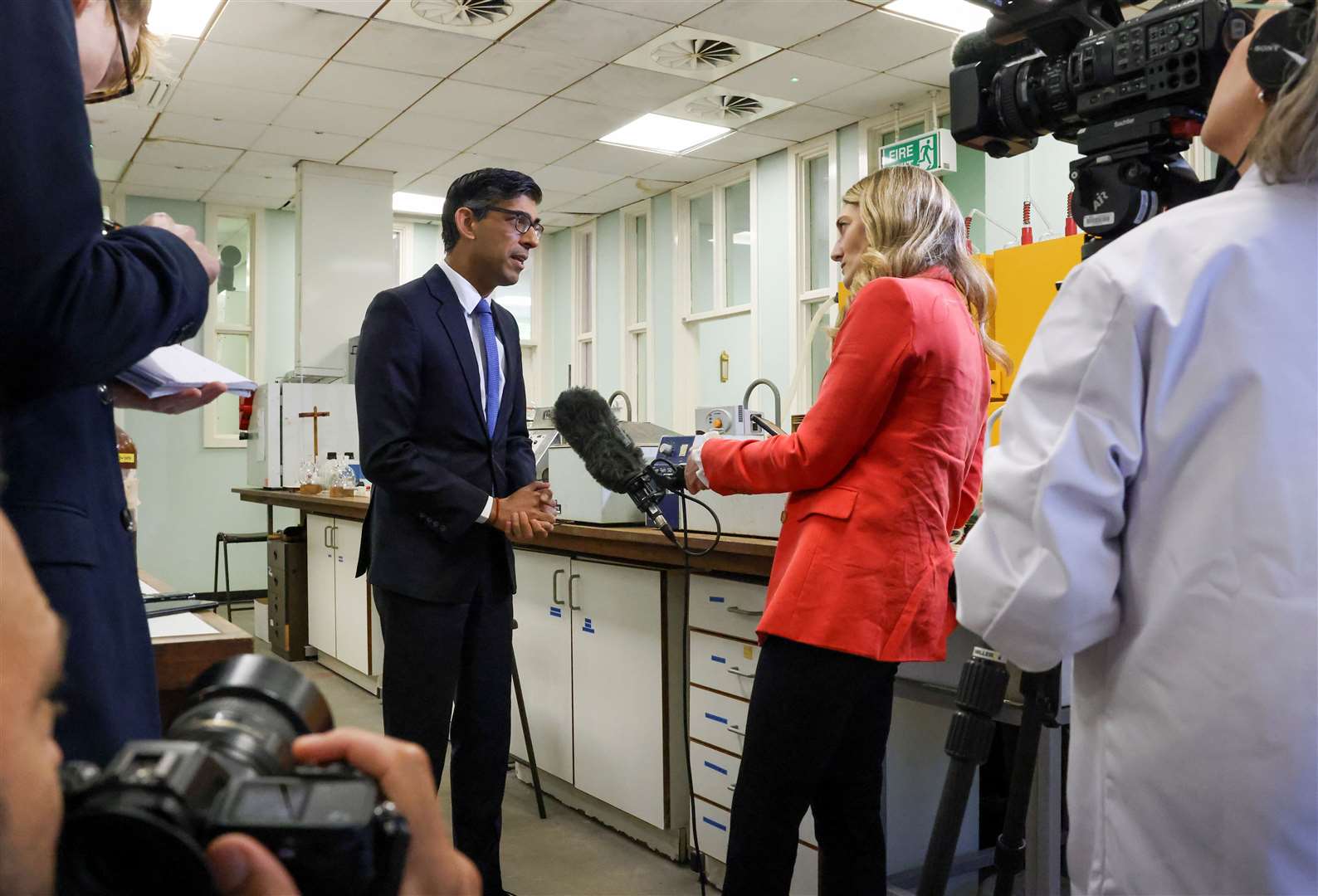 Rishi Sunak spoke to the press shortly during the visit. Picture: Downing Street
