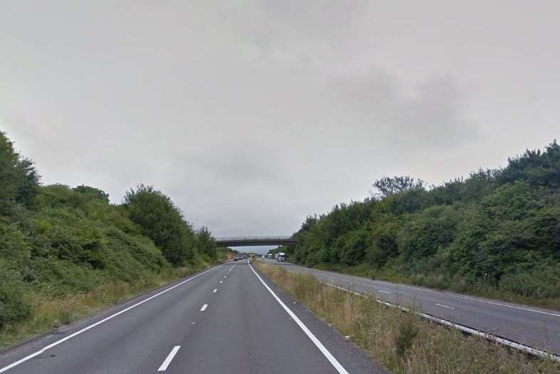 Only minor injuries were reported after a crash on the A20. Picture: Google