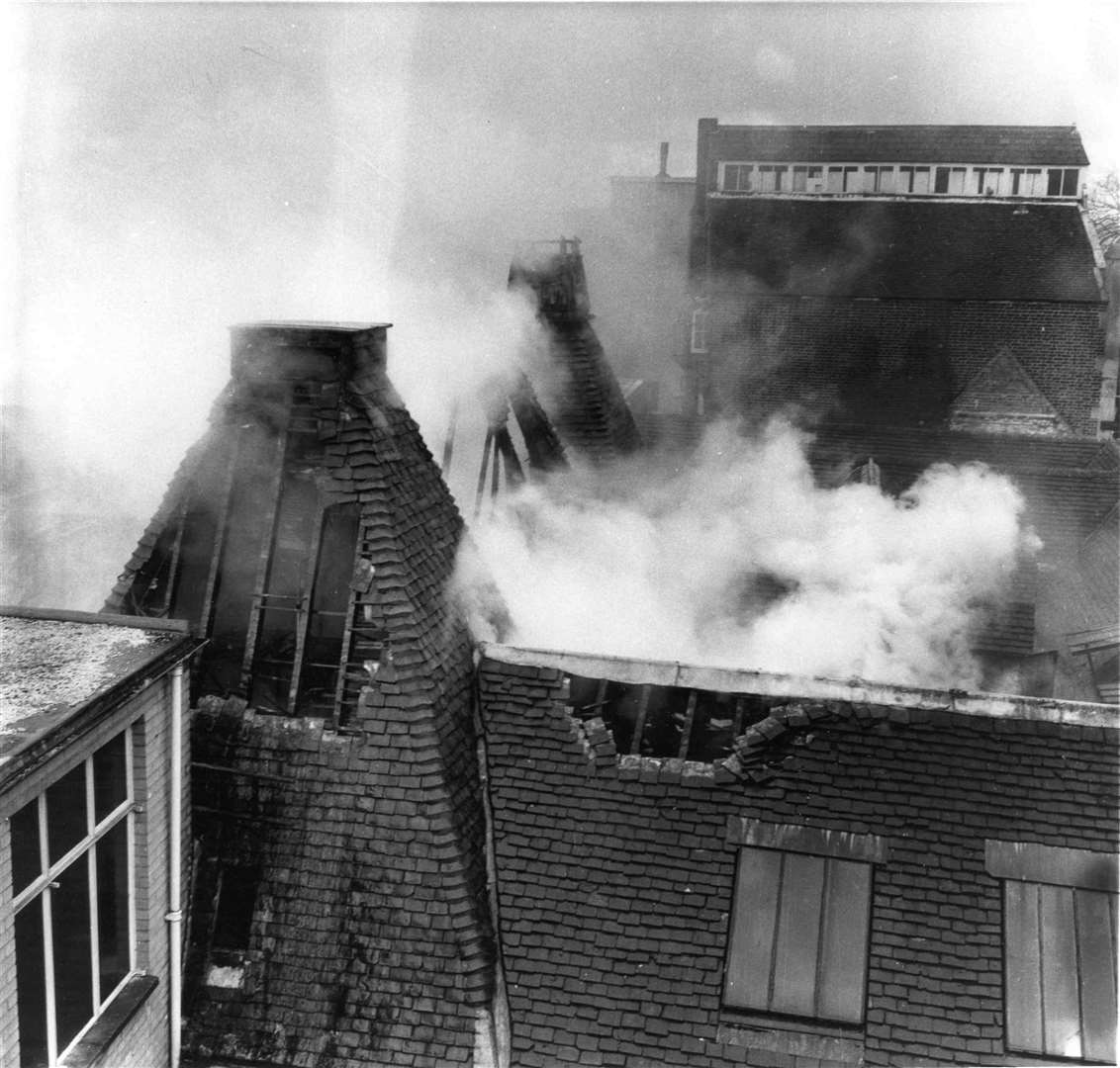 A fire broke out at the Kent Messenger's offices in Week Street, Maidstone, in 1968