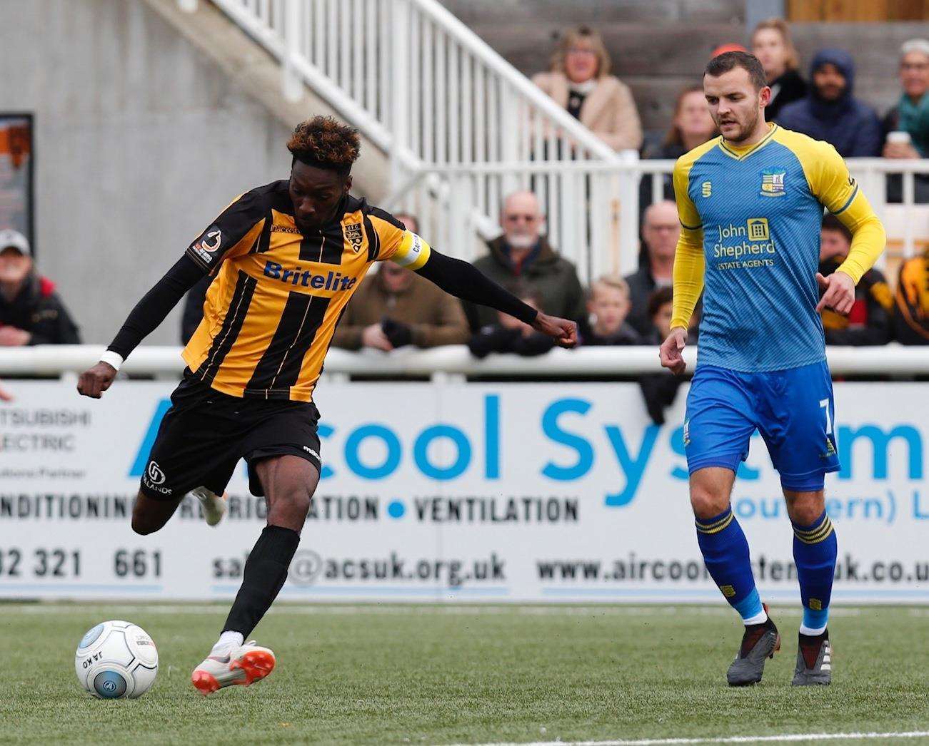 Blair Turgott gets Maidstone back into the game Picture: Matthew Walker