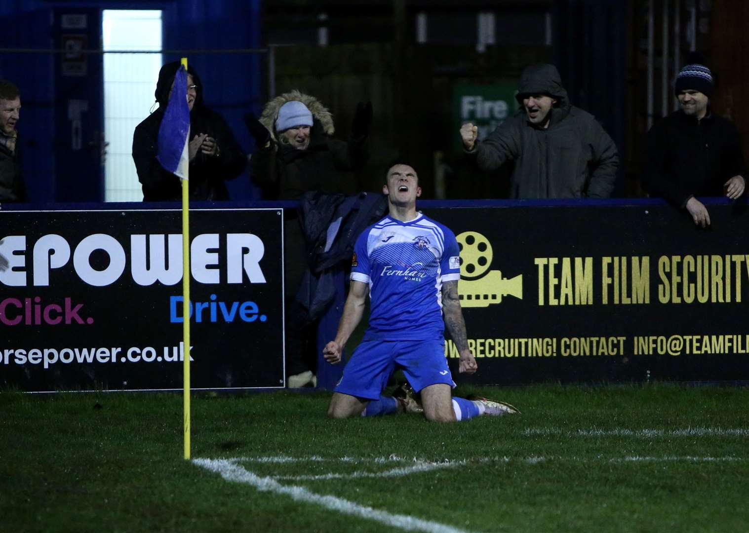 Delight for Tommy Wood after ending his four-month goal-drought in Tonbridge's 2-1 win against Hungerford Picture: Dave Couldridge