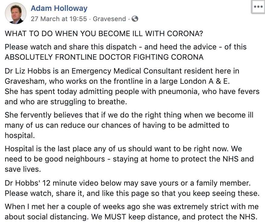 Adam Holloway's comment on Dr Hobbs' video