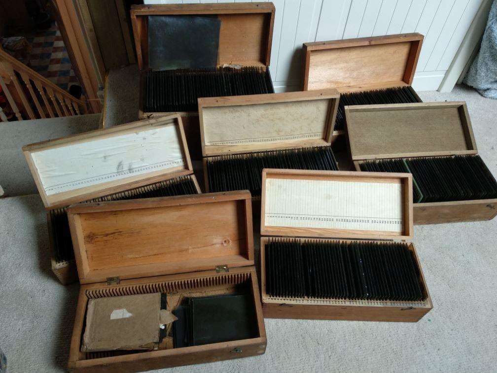 Boxes of negatives rescued by John Thomson
