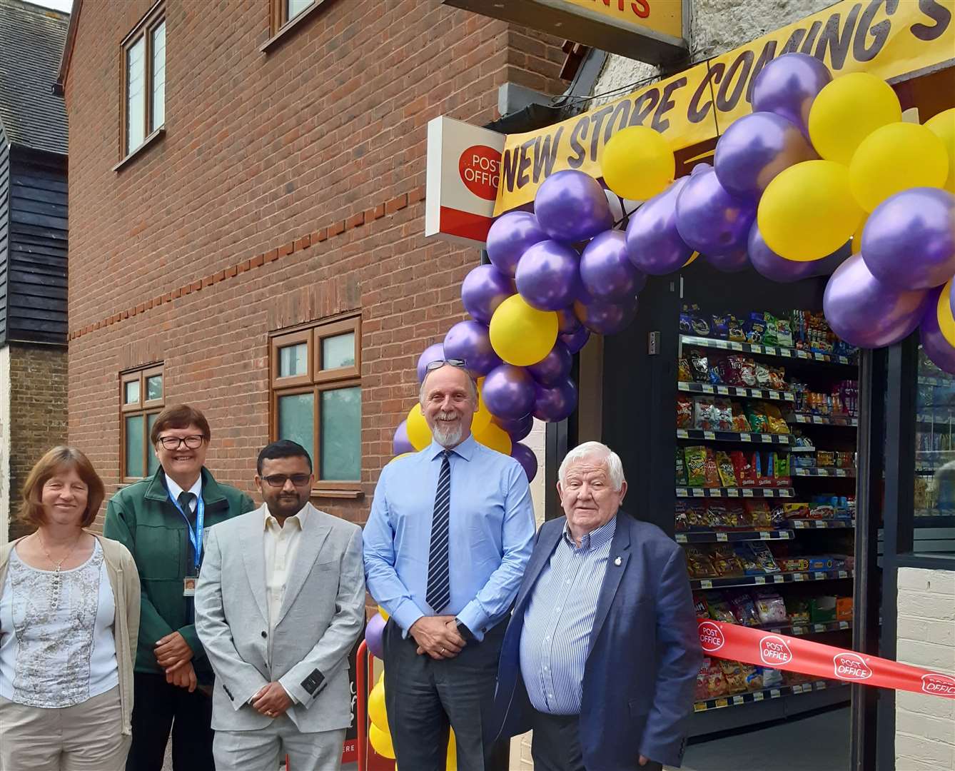 From left, Cllr Penny Cole, community warden Jackie West, postmaster Karthikeyan Khartik, Cllr Perry Cole and Cllr Larry Abraham. Picture: Post Office