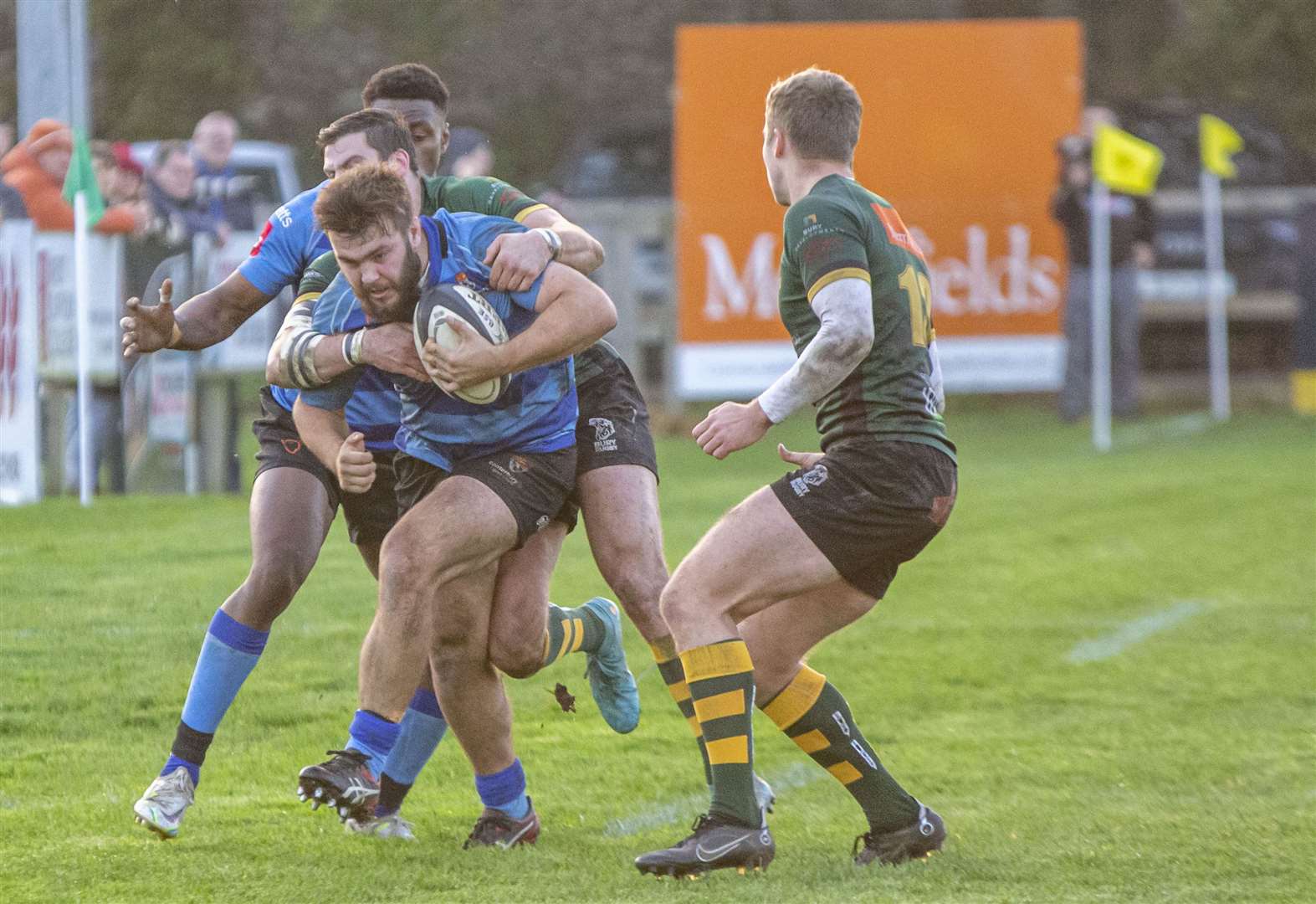 Billy Young of Canterbury takes on Bury St Edmunds in their weekend defeat. Picture: Phillipa Hilton