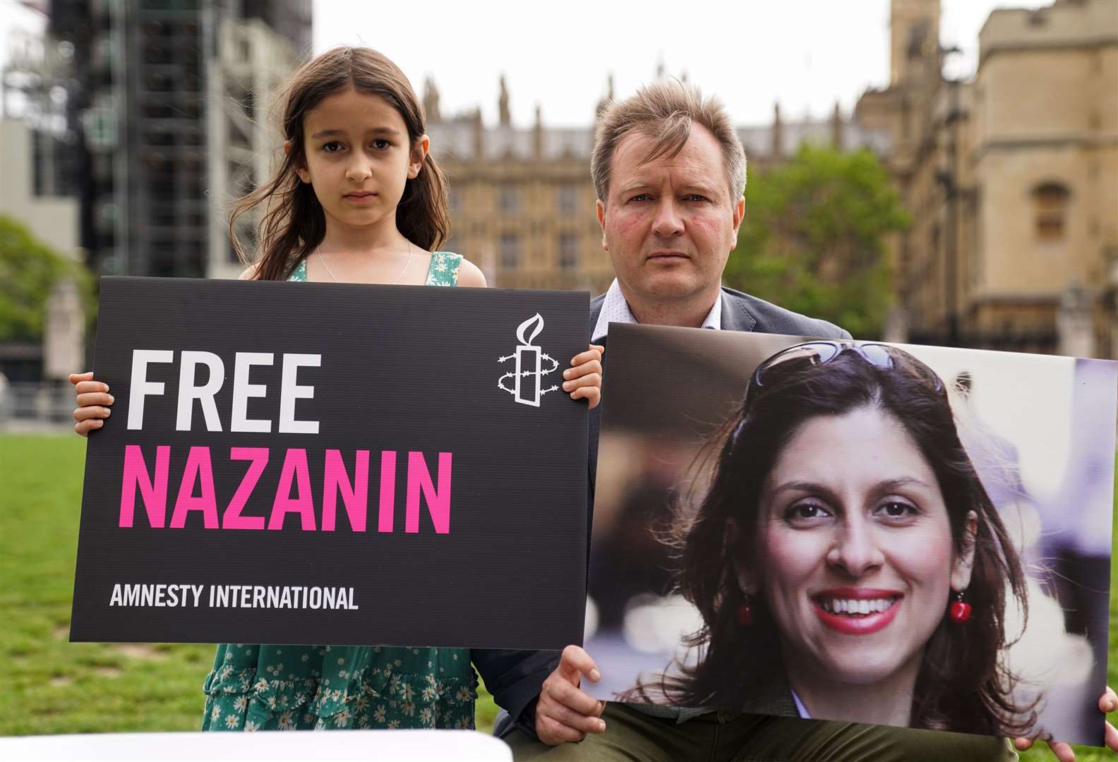 Richard Ratcliffe and his daughter Gabriella have campaigned for years for Nazanin Zaghari-Ratcliffe's release. Picture: PA