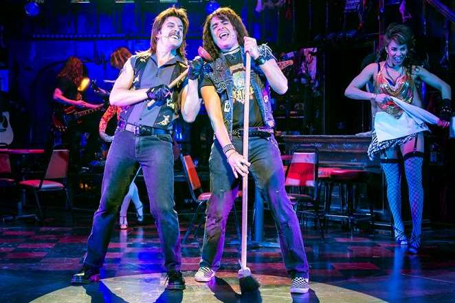 Chris Southgate (Lonny) and Noel Sullivan (Drew) in Rock of Ages The Musical UK Tour. Picture: Manuel Harlan