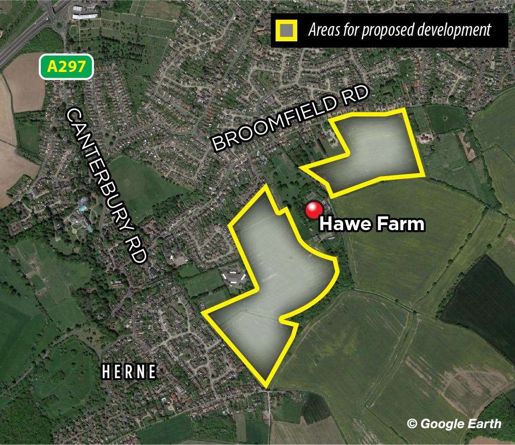 The sites at Hawe Farm put forward by mystery developers