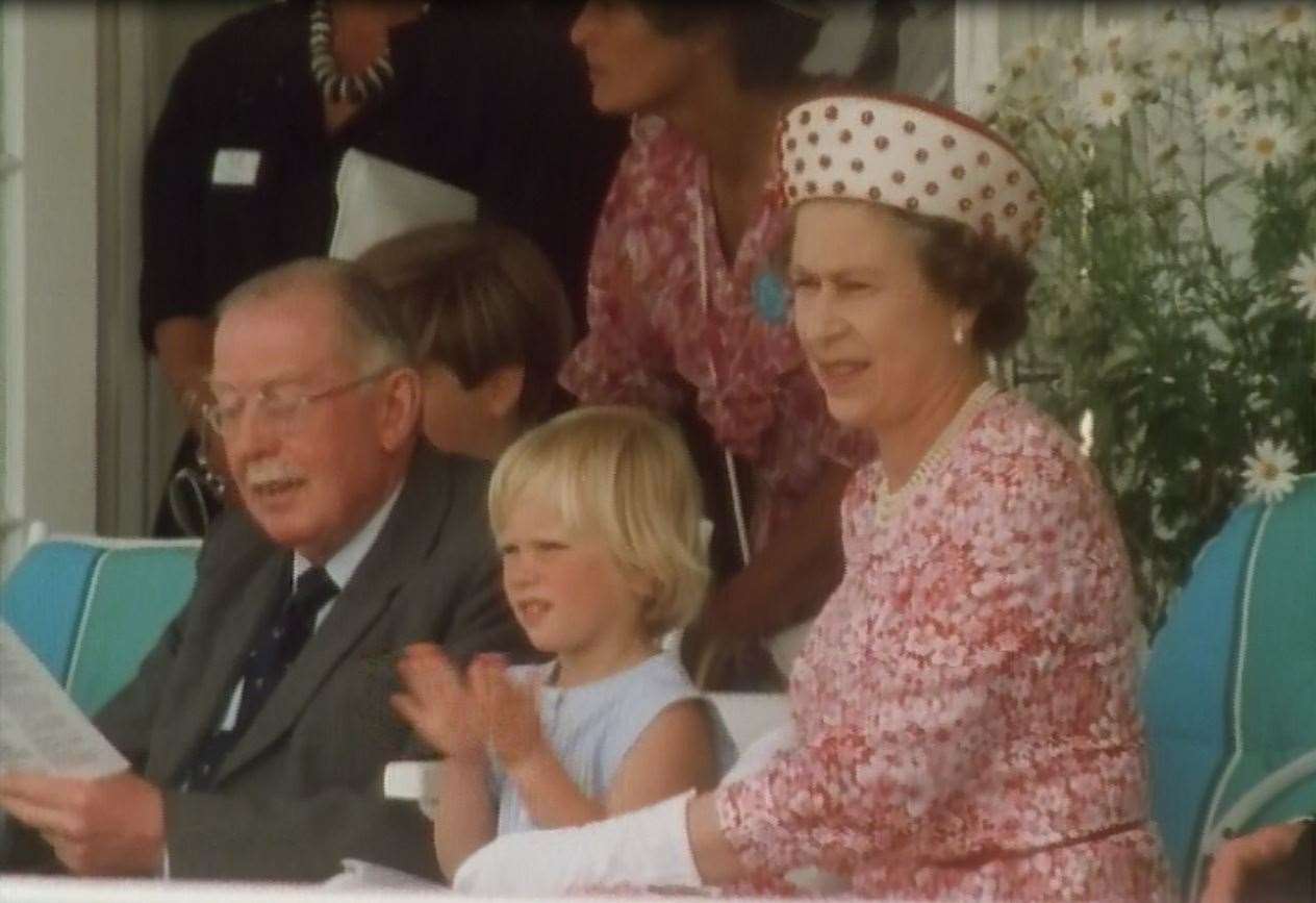 The Queen sat next to granddaughter Zara Phillips. Picture: Peter Williams Television
