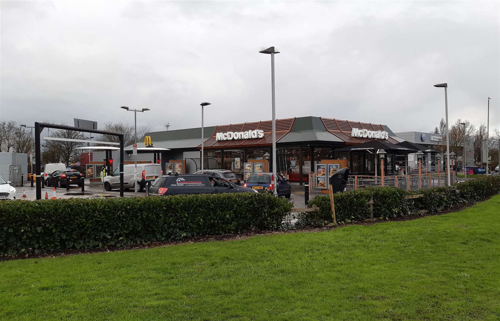 The ever-busy Ashford Orbital Park McDonald's is next to the roundabout