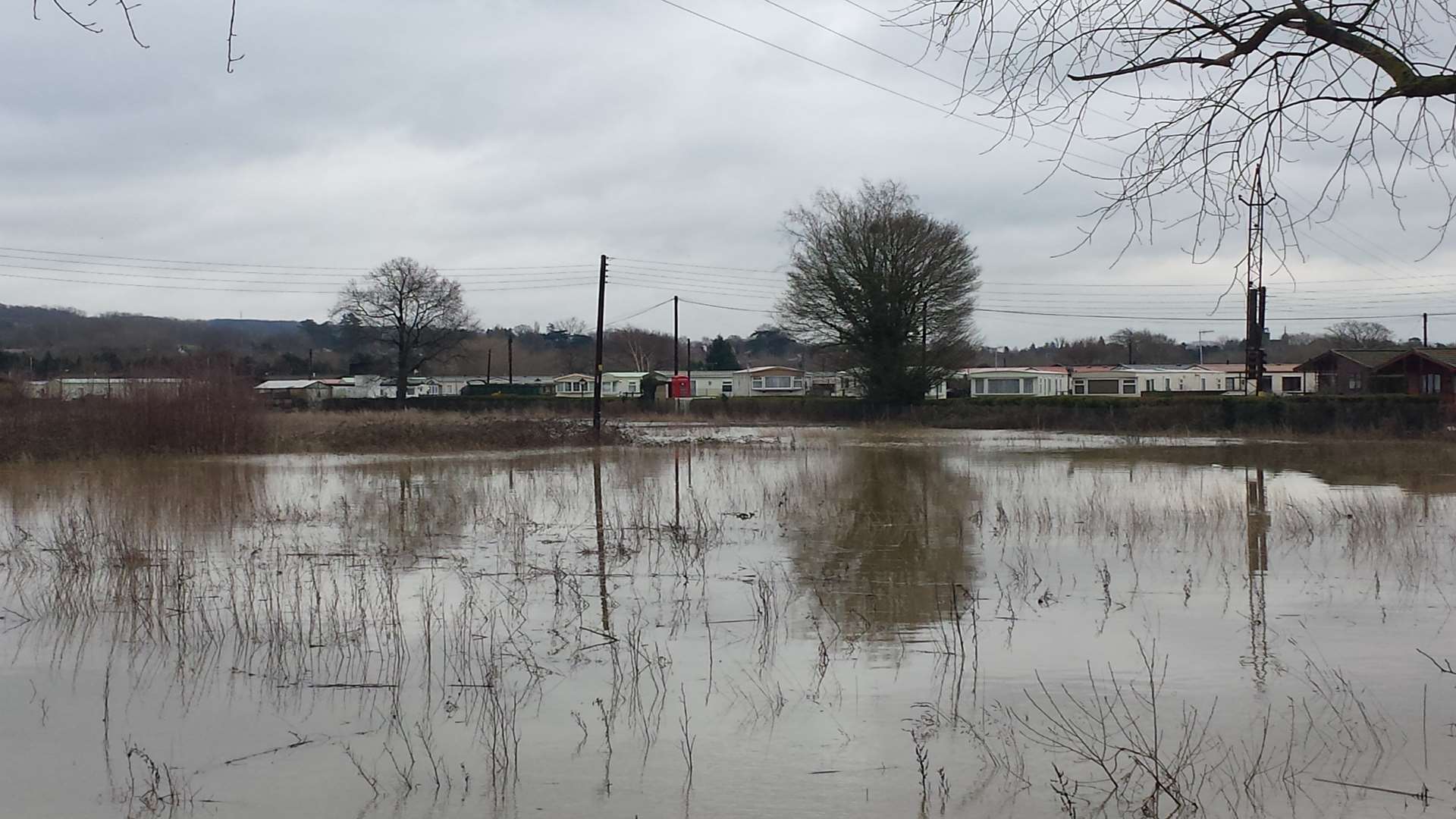 A field next to Little Venice caravan park became a lake this morning