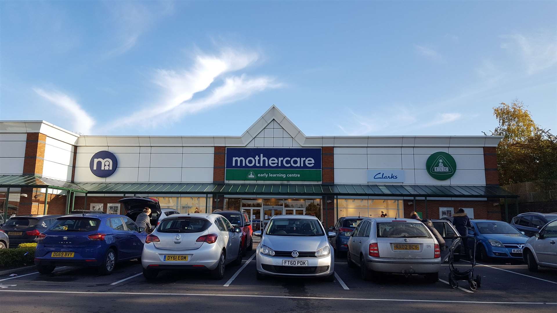Shoppers packed out the car park at the Mothercare store in Canterbury