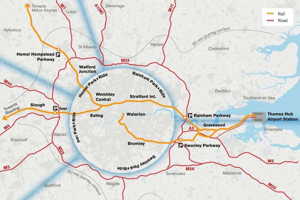 Wider rail and road links to Thames hub