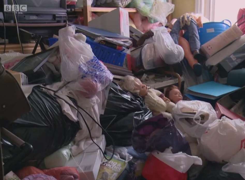 Rose and her husband have hoarded a lot of their possessions upstairs in their home.