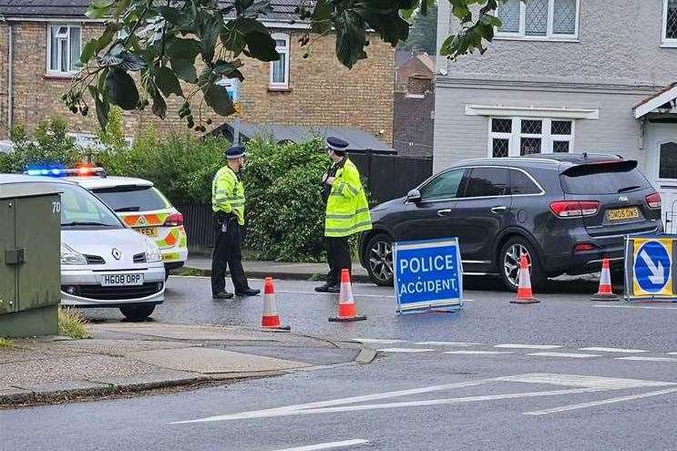 Police closed Wayfield Road during the emergency yesterday
