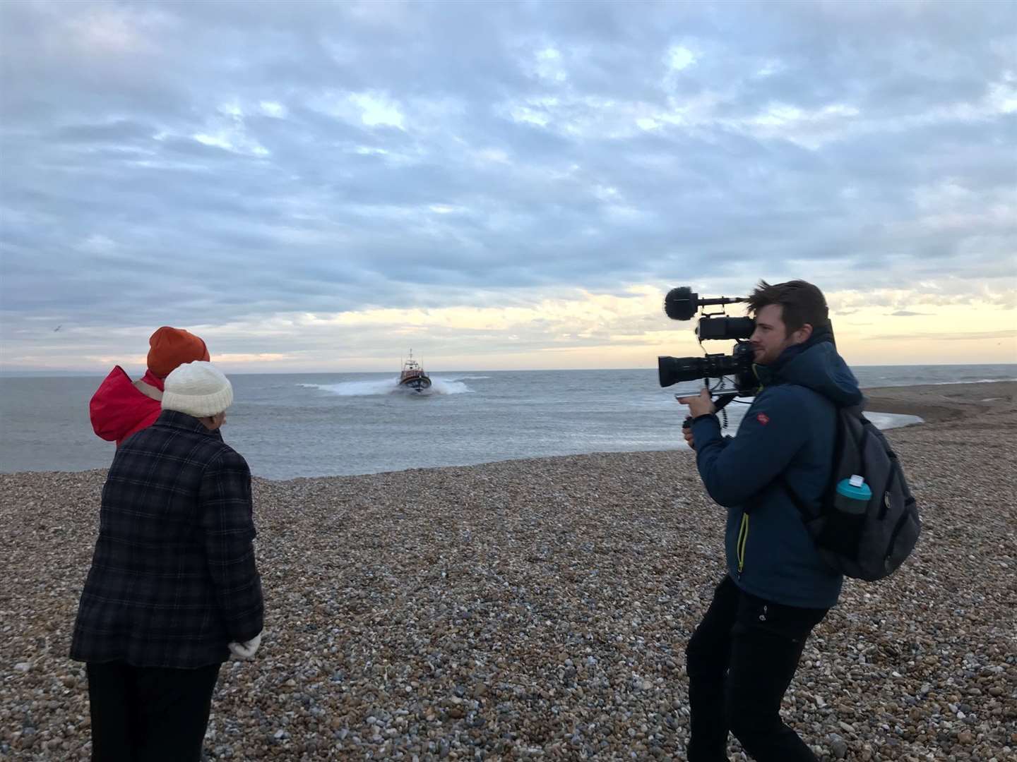 The presenter and The episode is due to air on Sunday. Photo: RNLI/ Sarah Beck