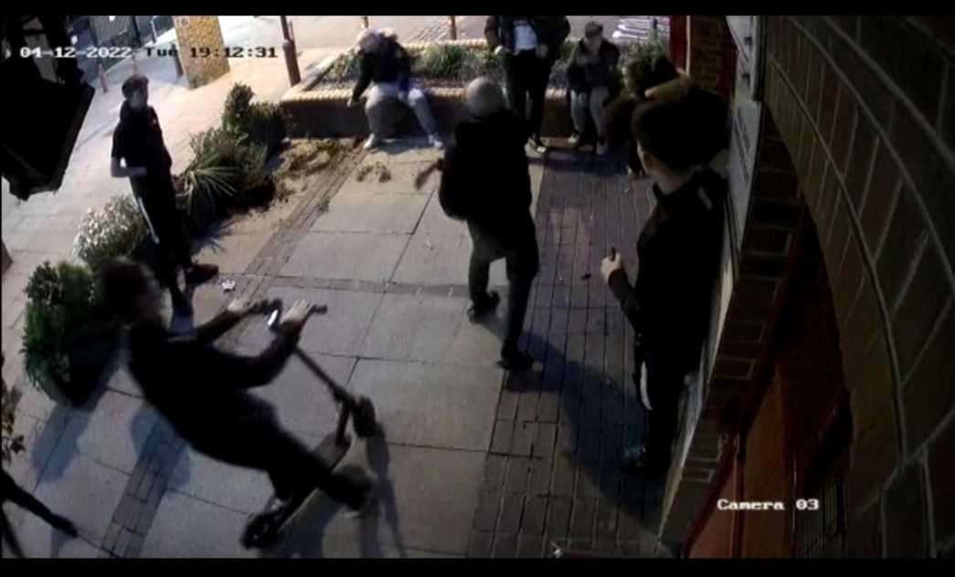 CCTV shows vandals outside Centre Cafe in Rainham