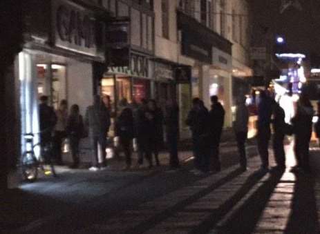 Shoppers queue outside Game in Maidstone last night to grab a discount on the new Call of Duty