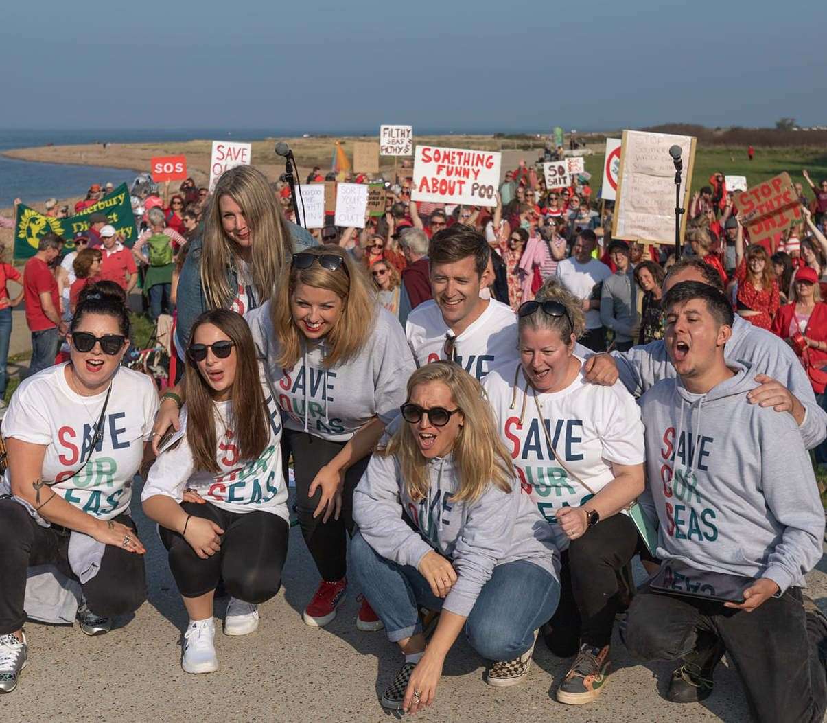About 1,000 people are believed to have attended a march in Tankerton earlier this month, organised by campaign group Save Our Seas (SOS) Whitstable . Picture: Andrew Hastings