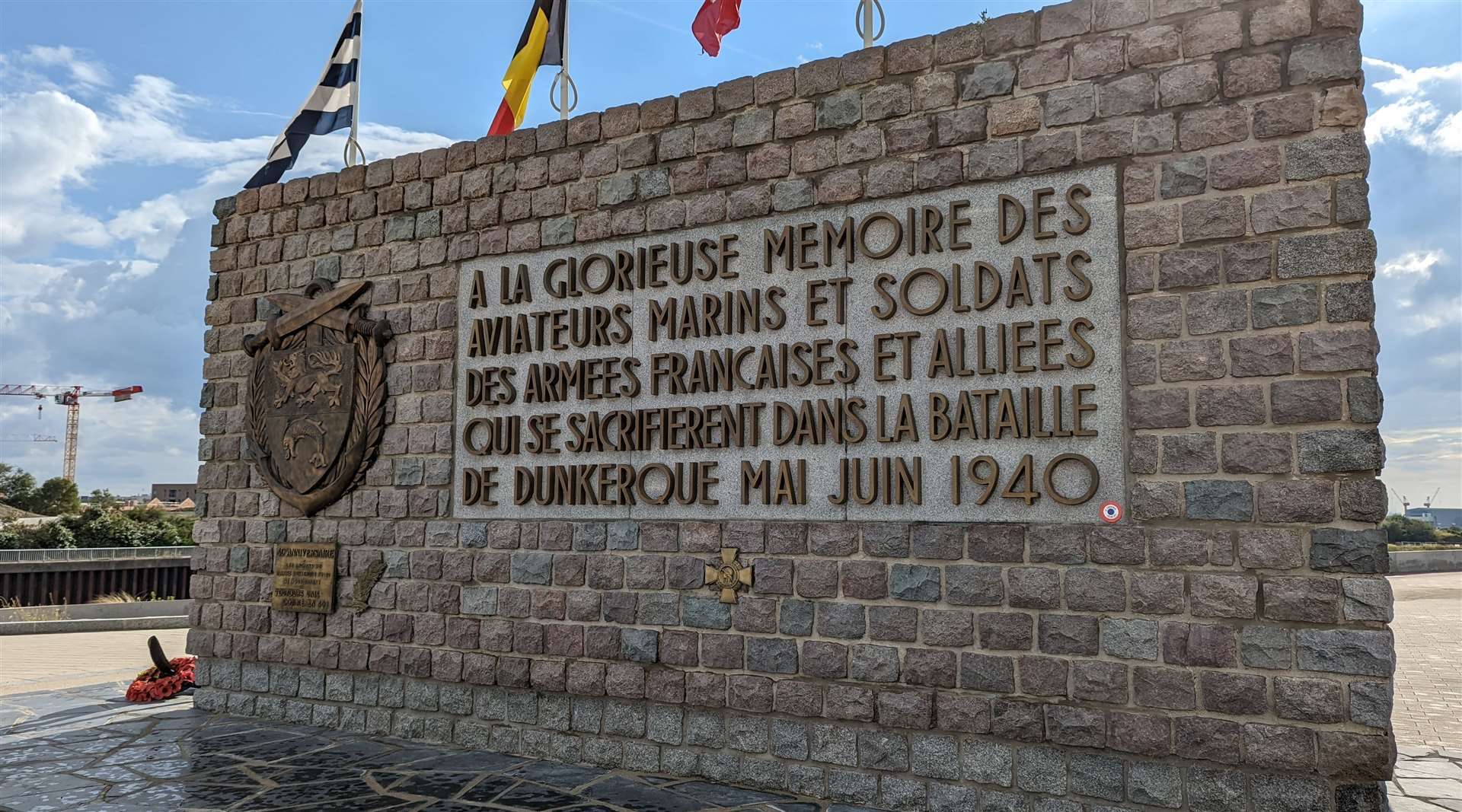 The seafront memorial to the dead of the Battle of Dunkirk in 1940