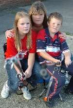 Katrina Cogan says her and her two children Laura, 13, and Christopher, nine, were upset by the incident