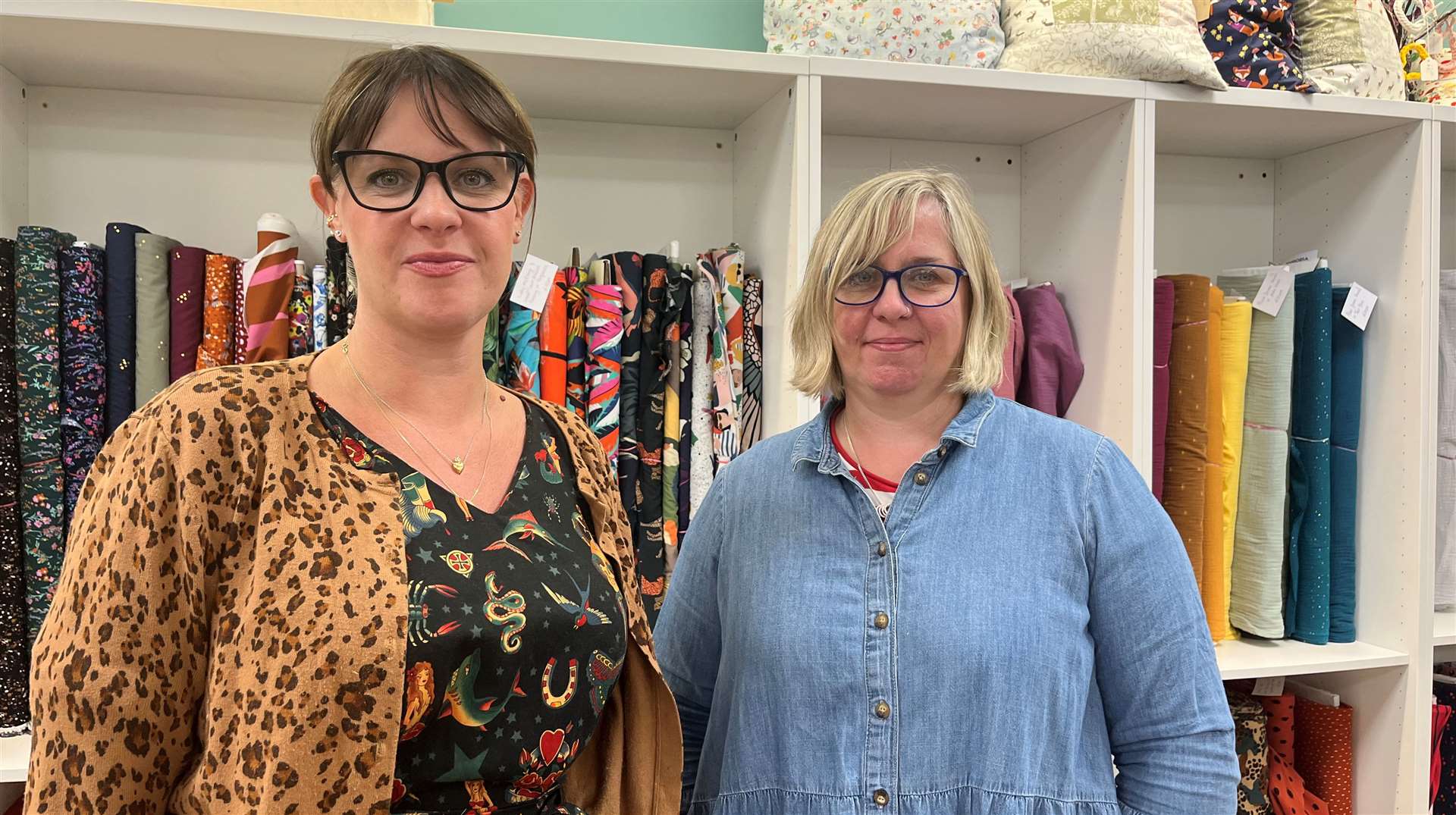 Charlotte Cambridge, left, and Clair Heal from Emporia Fabric and Craft in Ashford