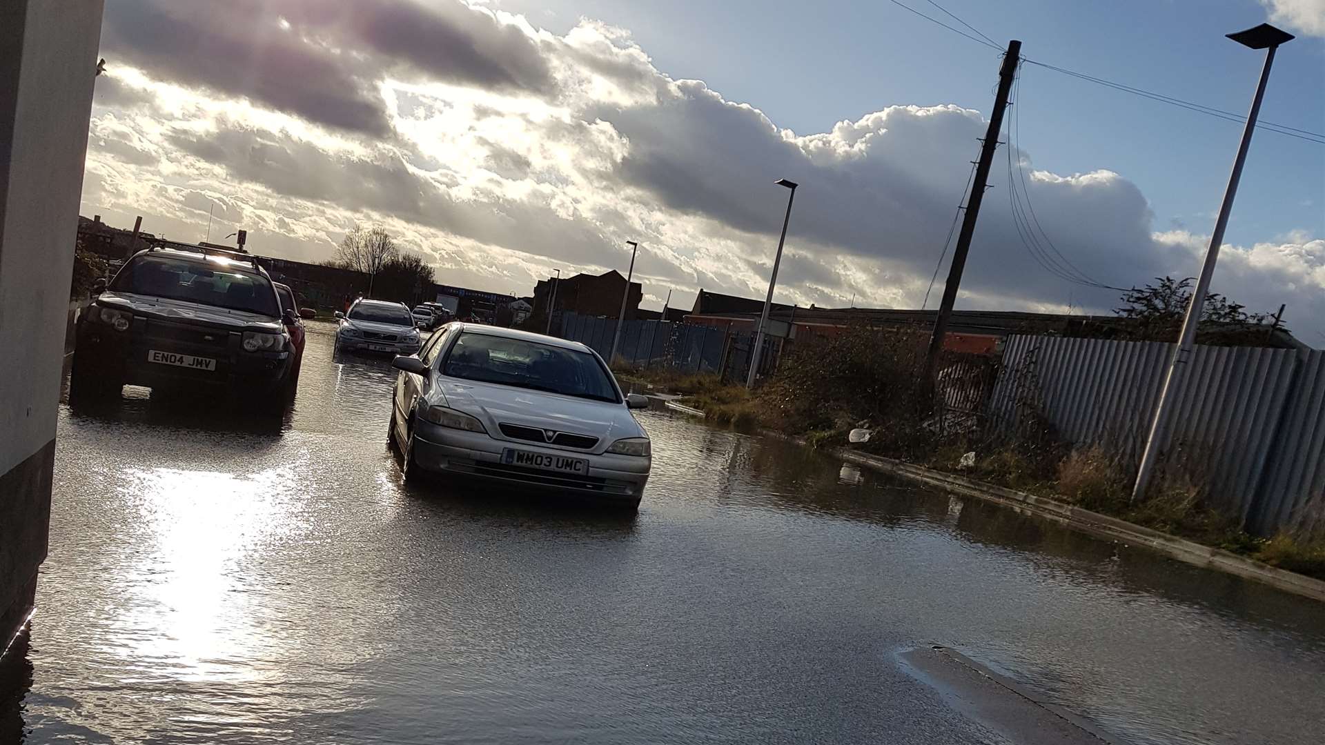 Canal Road, in Strood, is flooded. Picture, Jess David.