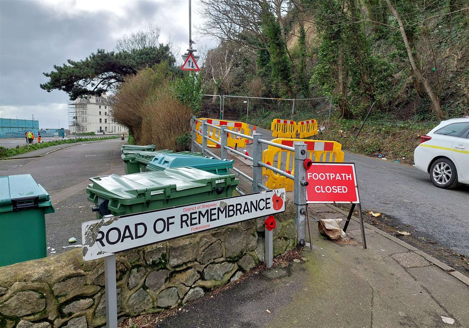 Road of Remembrance in Folkestone suffered its second landslip in less than a month