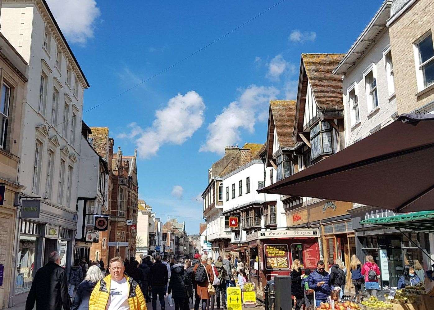Canterbury city centre was heaving with people on Saturday 17 - the first weekend since non-essential shops reopened