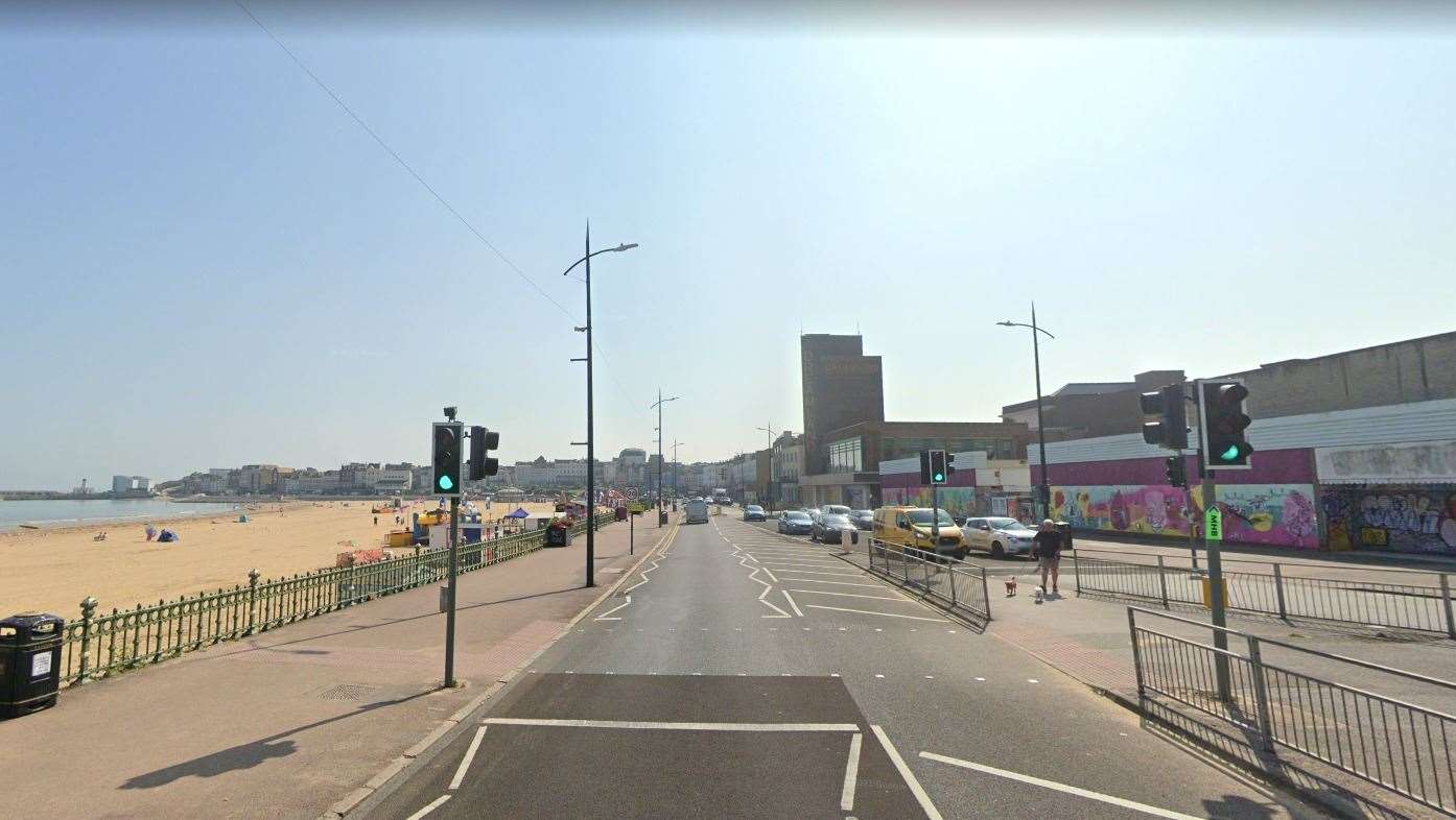 Emergency services were called to Margate seafront earlier. Photo: Google