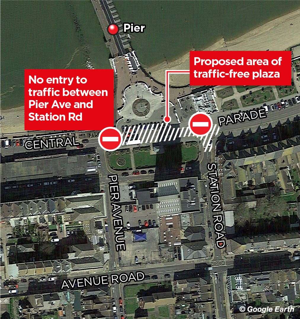 A drawing showing how the Herne Bay plaza could be laid out