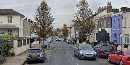 Part of Wellington Street, Gravesend, has been cordoned off. Picture: Google
