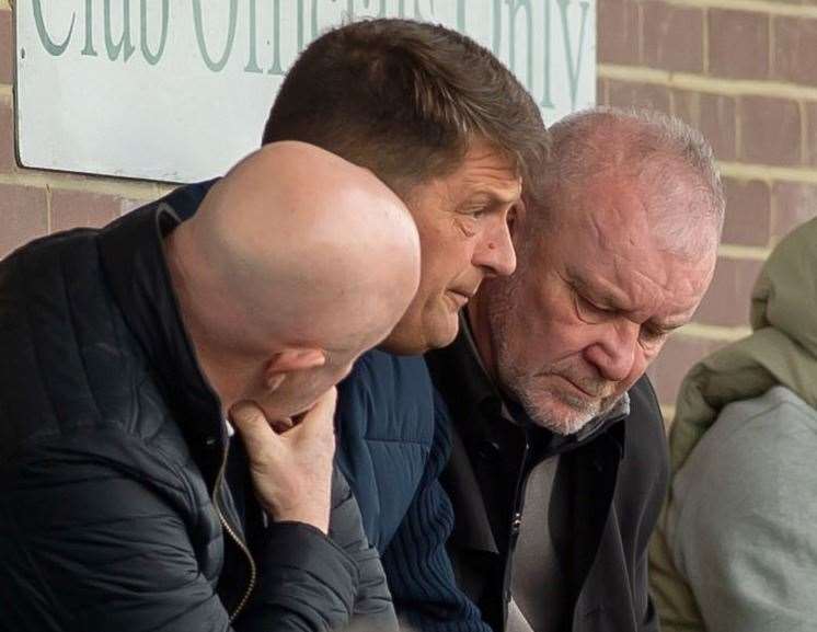 Now interim manager Alan Walker and Darren Hare watched on from the stands at the weekend Picture: Ian Scammell
