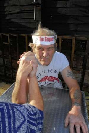 Champion arm wrestler Ivor Staples, 64. Picture: Barry Duffield