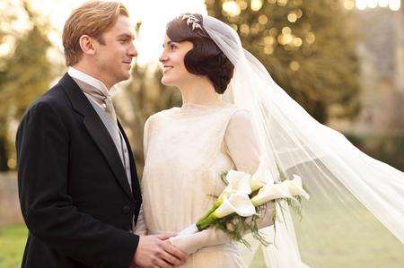 Downton Abbey sweethearts Matthew and Lady Mary tie the knot.