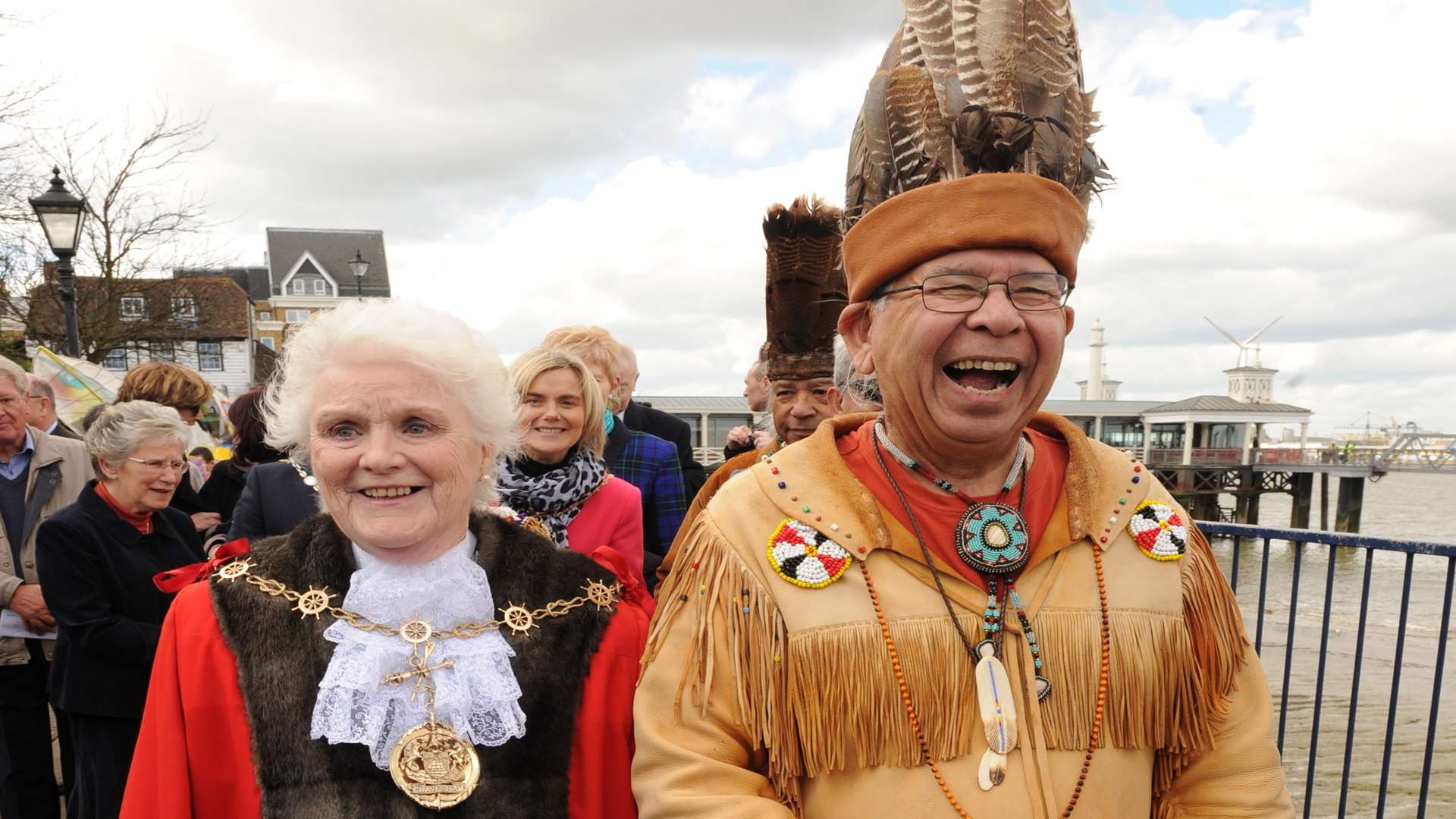 Cllr Greta Goatley took part in celebrations to mark the 400th anniversary of Pocahontas' death. Picture: Steve Crispe