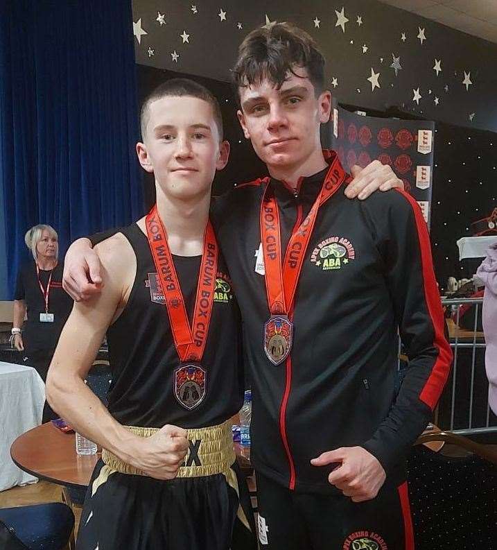 Apex Boxing Academy's bronze winners Finley Esty-O'Reilly and Thomas O'Connell