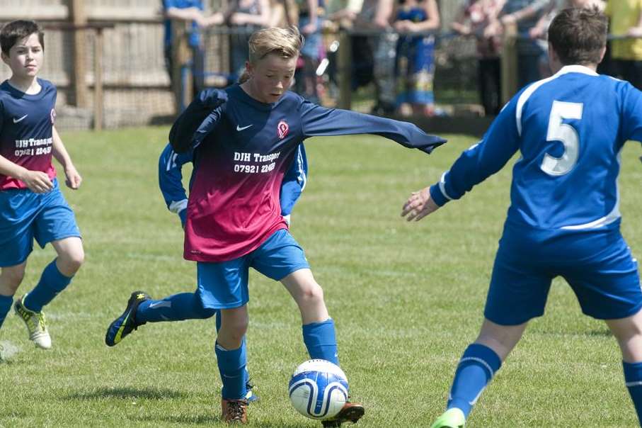 Hempstead Valley Colts on the attack against New Road in the Under-11 John Leeds Trophy Picture: Rob Canis