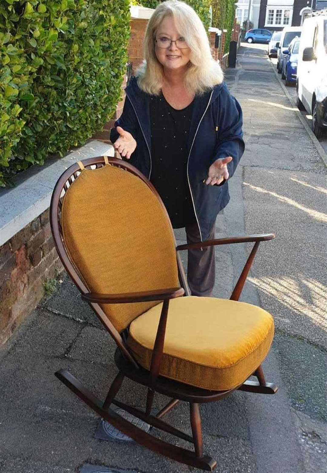 Sue Ibbetson with the beloved rocking chair