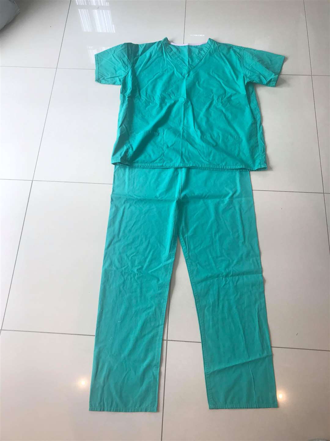 Scrubs like this will be donated to hospitals in Kent