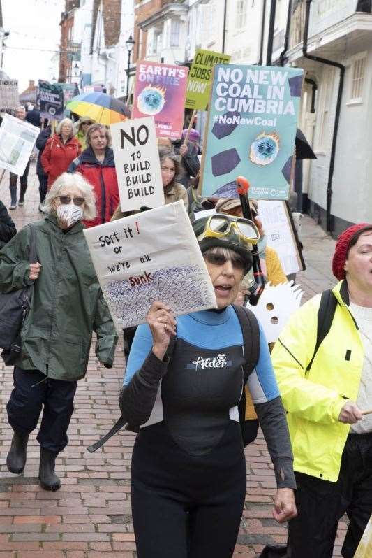 The march started in the market place. Picture: Swale FoE/Hope Fitzgerald