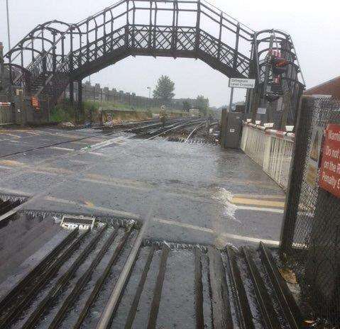Flooding has caused problems to the rail network around Gillingham. Picture: Network Rail (2258844)
