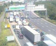 Queues at the Dartford Crossing two lanes of the tunnel are closed