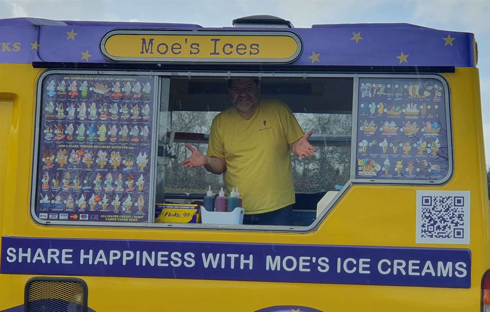 Metin Ramadan with his ice cream van
